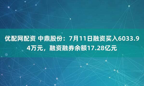 优配网配资 中鼎股份:7月11日融资买入6033.94万元,融资融券余额17.28亿元