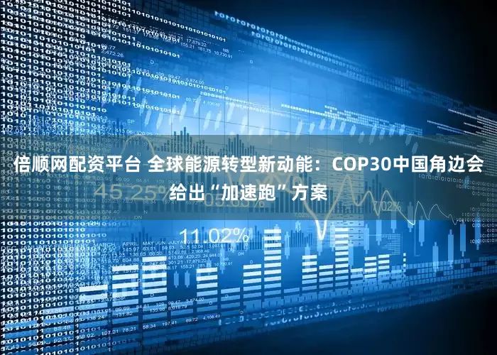 倍顺网配资平台 全球能源转型新动能:COP30中国角边会给出“加速跑”方案